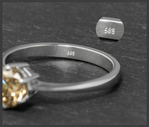 Brillant Solitär Ring, 1,18ct Diamant, 585 Weißgold